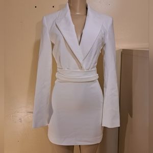 Zara white blazer dress XS